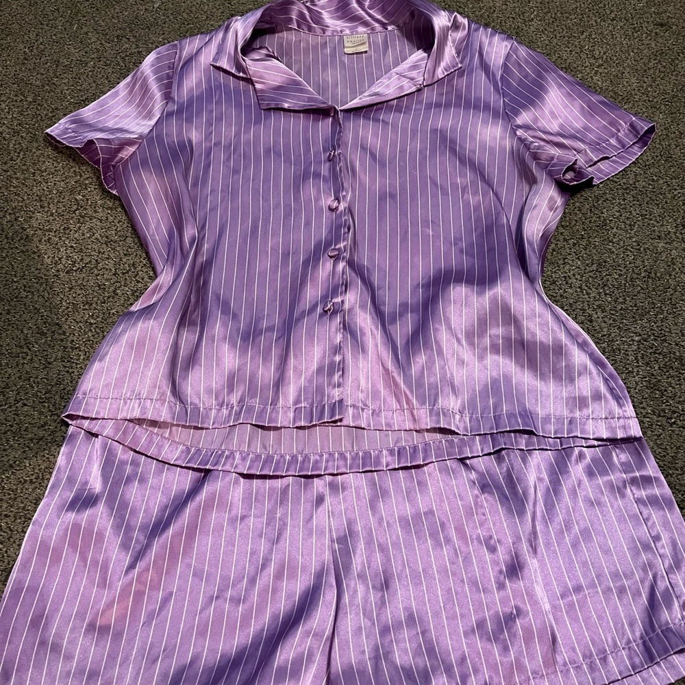 Lavender Satin Pajama Set